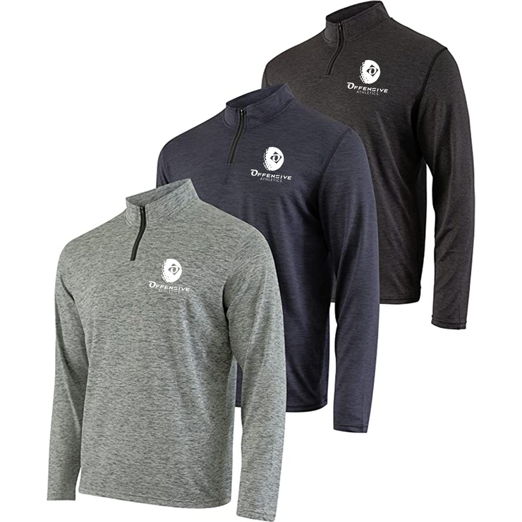 OA MENS - Zip Long Sleeve Athletic Performance Pullover