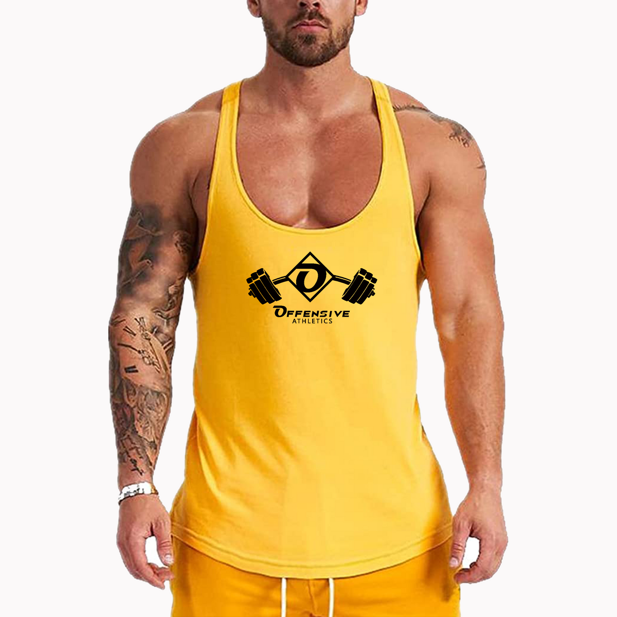 Men's Bodybuilding Stringer Tank Tops Y-Back Gym Fitness – Offensive ...