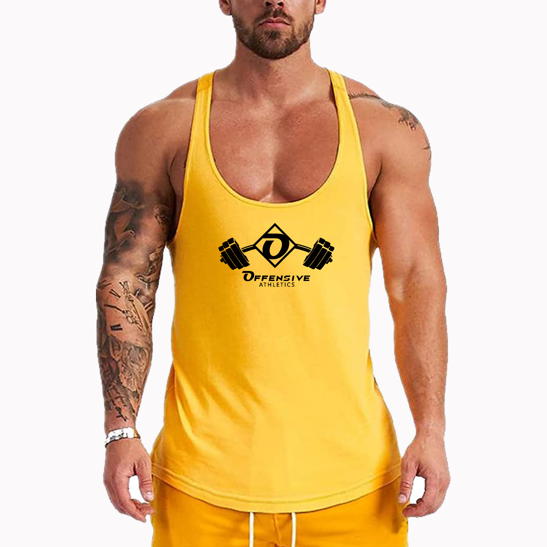 Men's Bodybuilding Stringer Tank Tops Y-Back Gym Fitness – Offensive ...